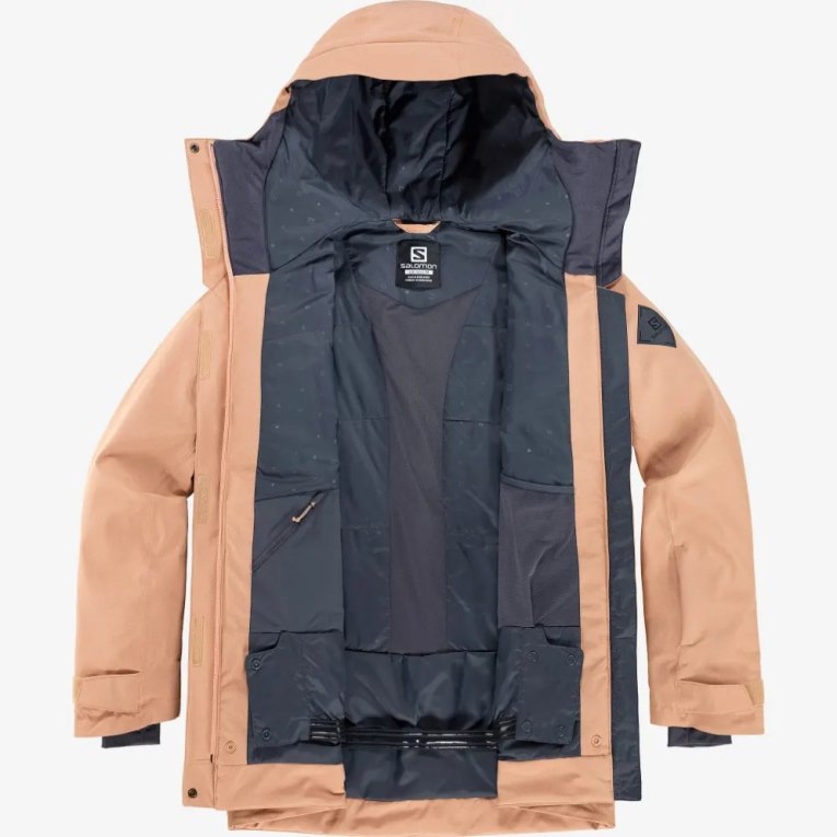 Apricot Salomon Stance Cargo Insulated Hooded Women's Ski Jackets | IE YB5876